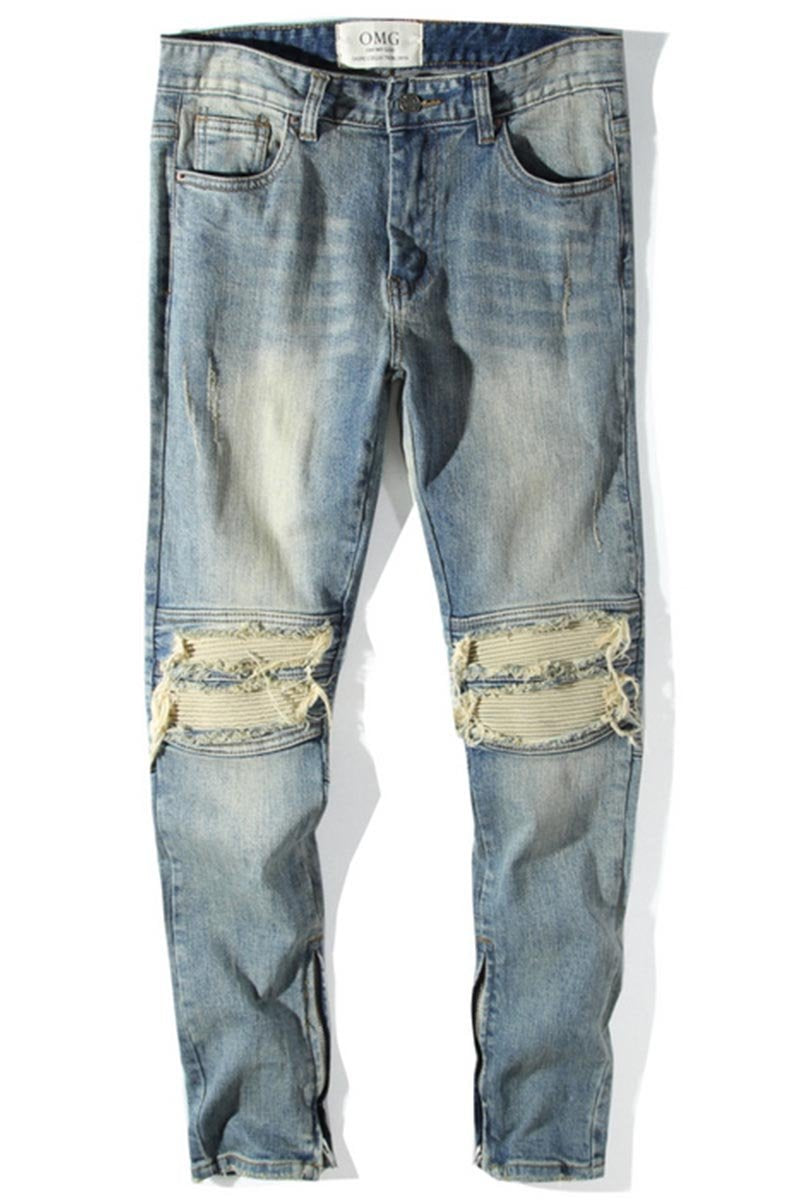 Jeans Slavati Strappati sulle Ginocchia
