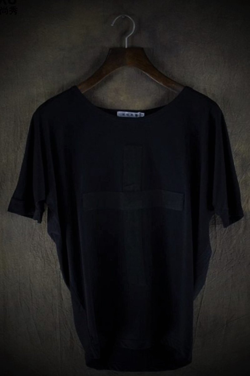 T-Shirt Maniche A Pipistrello Ricamata