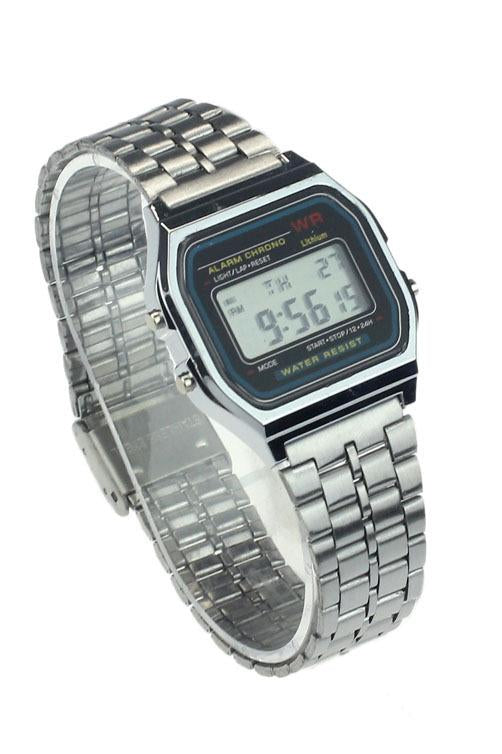 Orologio Digitale Vintage con Sveglia e Cronografo