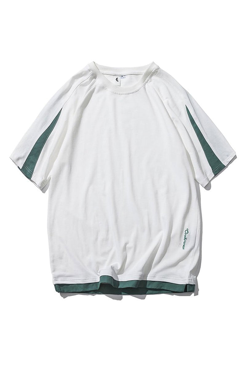 T-Shirt Maniche A Costine Bicolor